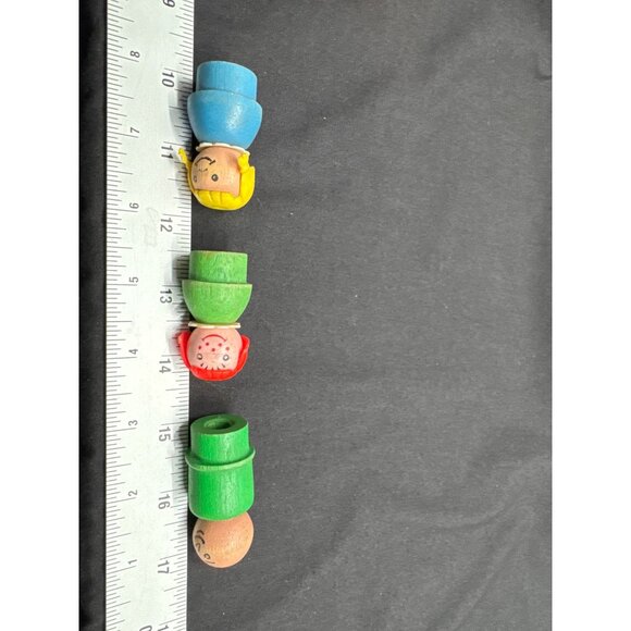 Vintage Fisher-Price Little People Set of 3 Wood Figures Boy Blonde Red Hair Gir - Picture 3 of 5